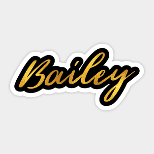 Bailey Name Hand Lettering in Faux Gold Letters Sticker